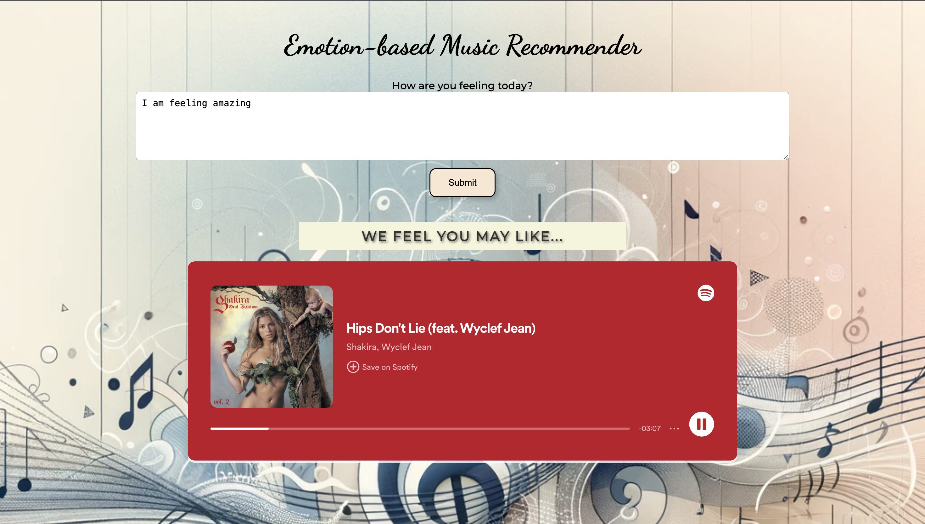 Emotion Based Music Recommender